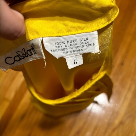 Vintage 90s Boxy Button With Pleated Front Shirt Cassant Size 6  Pure Silk - Picture 9 of 9